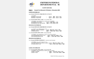 Critérium Fédéral Tour 1 - 18-19/10/2025 et 08/11/2025